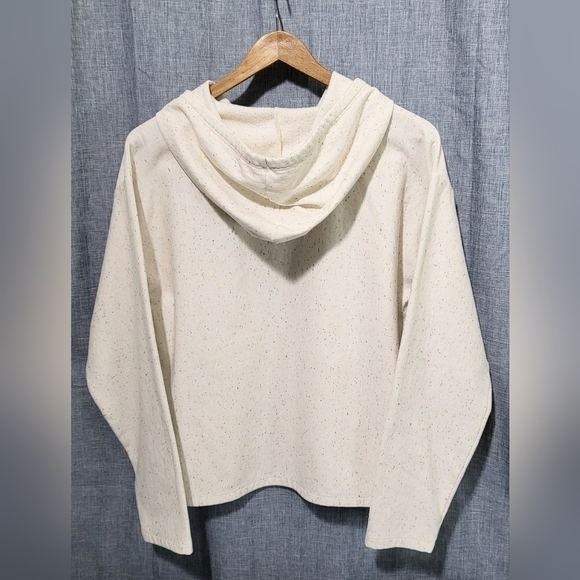 J CREW Speckle Pullover Hoodie Cream Size Medium - Picture 2 of 7